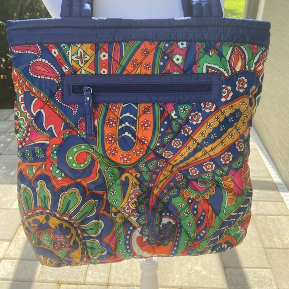 Vera Bradley Puffer Reversible  Tote in Venitian Paisley /Navy NWOT - Picture 5 of 6